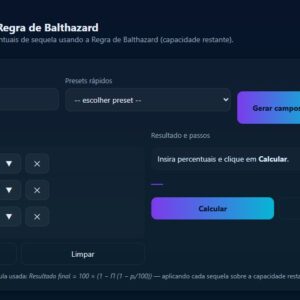 Calculadora de dano pessoal múltiplo