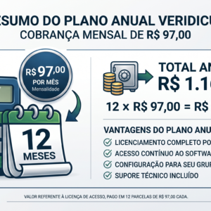 veridicus plano mensal pagamento Anual único
